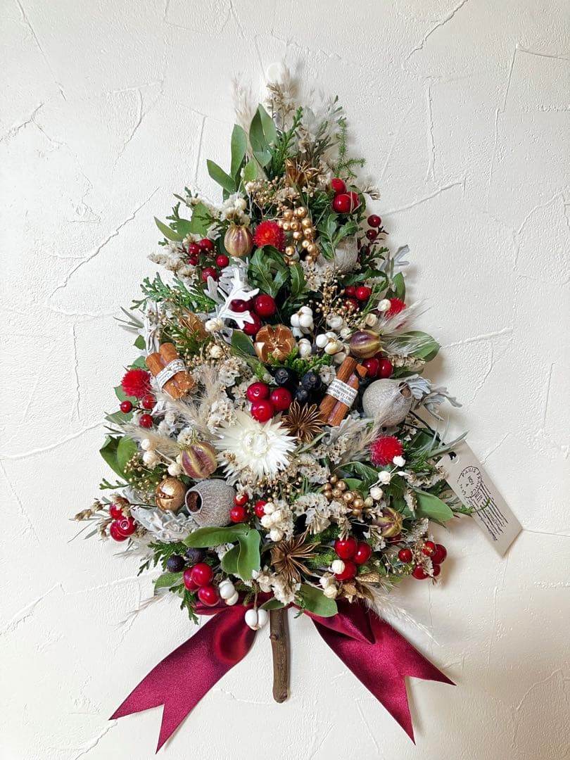 〜❇︎〜クリスマスツリー型壁掛けドライフラワー縦型アレンジ〜❇︎〜
