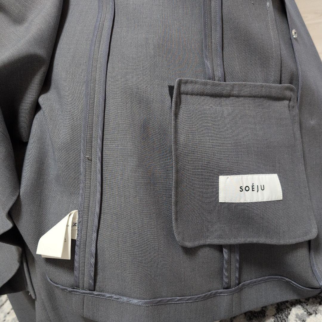 グレー ダブルブレスト パンツスーツ上下　soeju