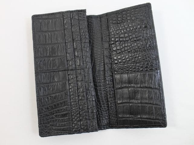 【専用】クロコダイル 財布 無双 両面クロコ ブラック 一枚革 小銭入れあり