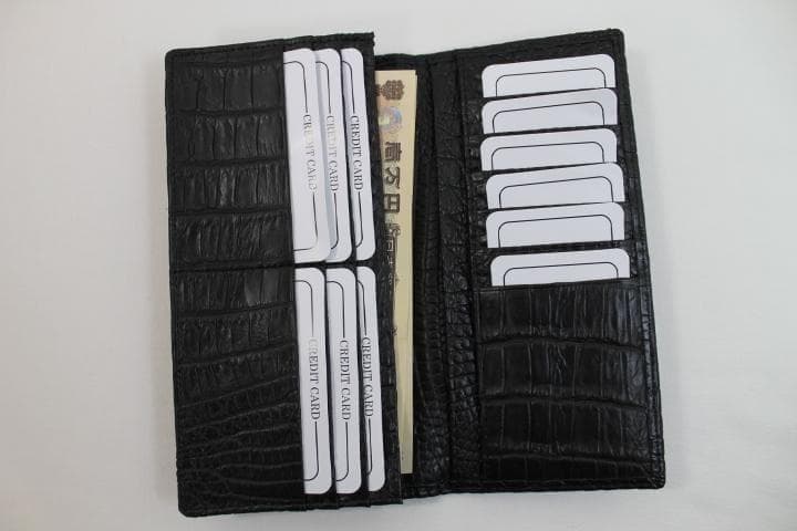 【専用】クロコダイル 財布 無双 両面クロコ ブラック 一枚革 小銭入れあり
