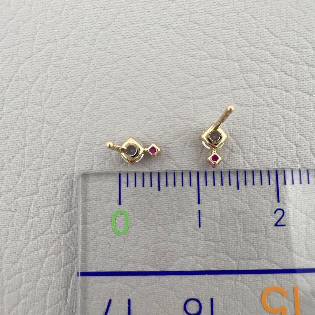 K10YG　ルビー　ブルームーンストーン　天然石　イエローゴールド