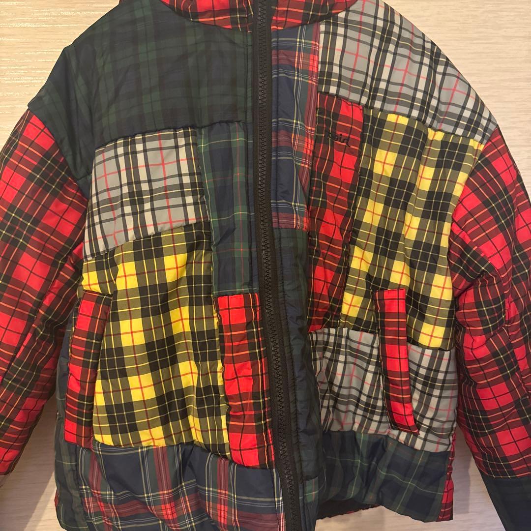 X-girl（エックスガール）のリバーシブルチェックダウンジャケット