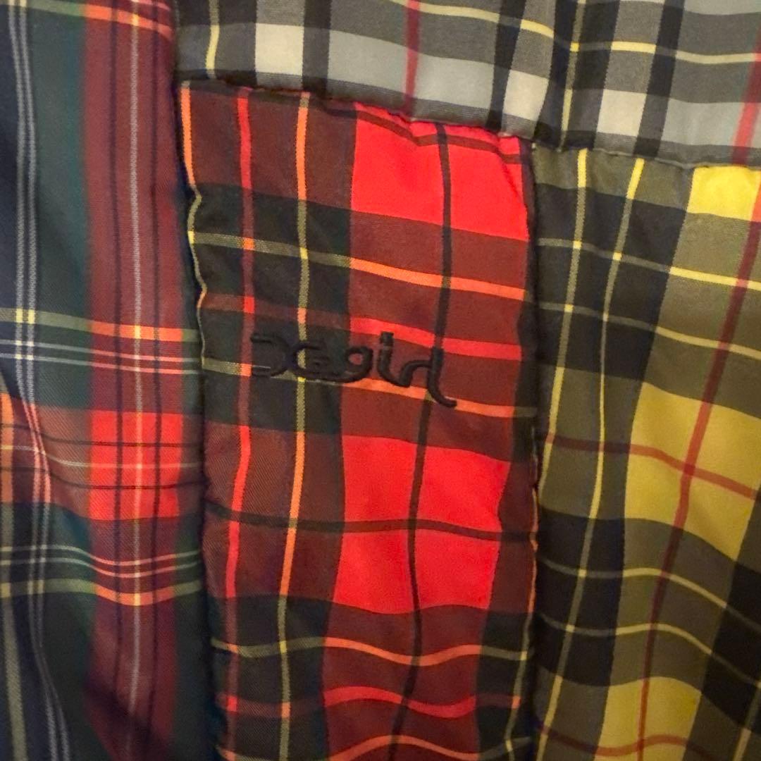 X-girl（エックスガール）のリバーシブルチェックダウンジャケット