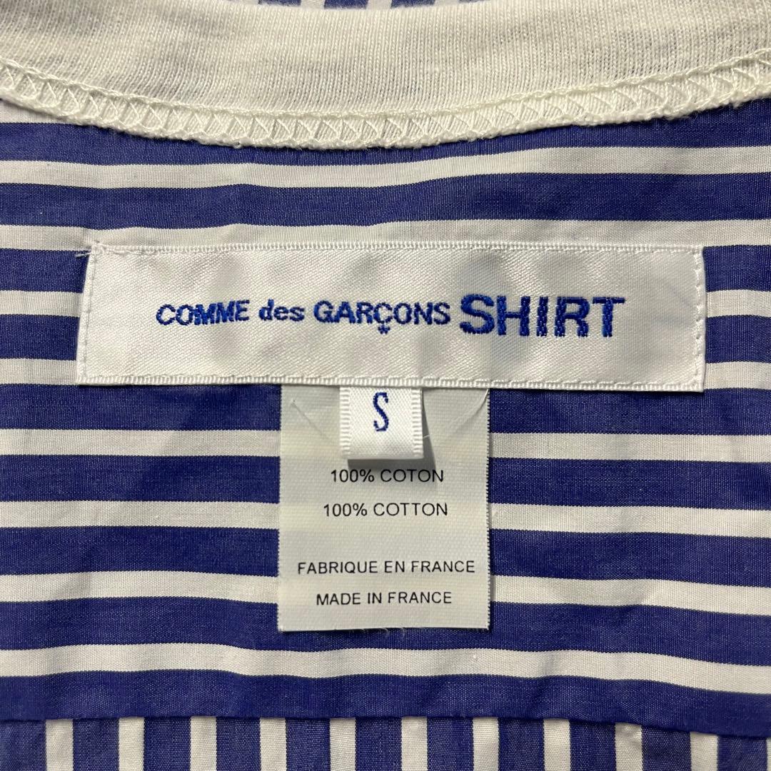 【COMMEdesGARCONS SHIRT】異素材ドッキング ロングシャツ S
