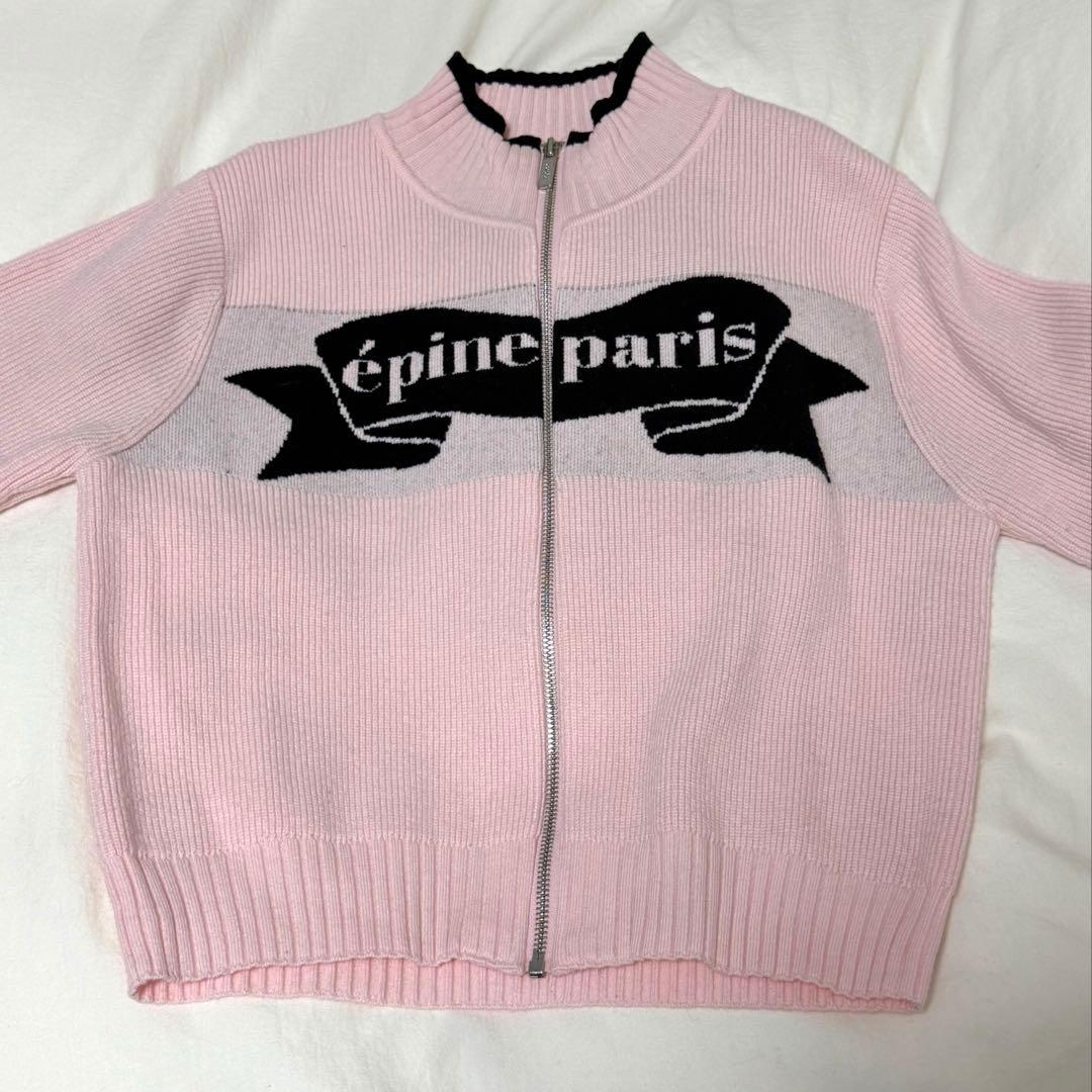 épine paris ribbon zip knit エピヌリボンジップニット