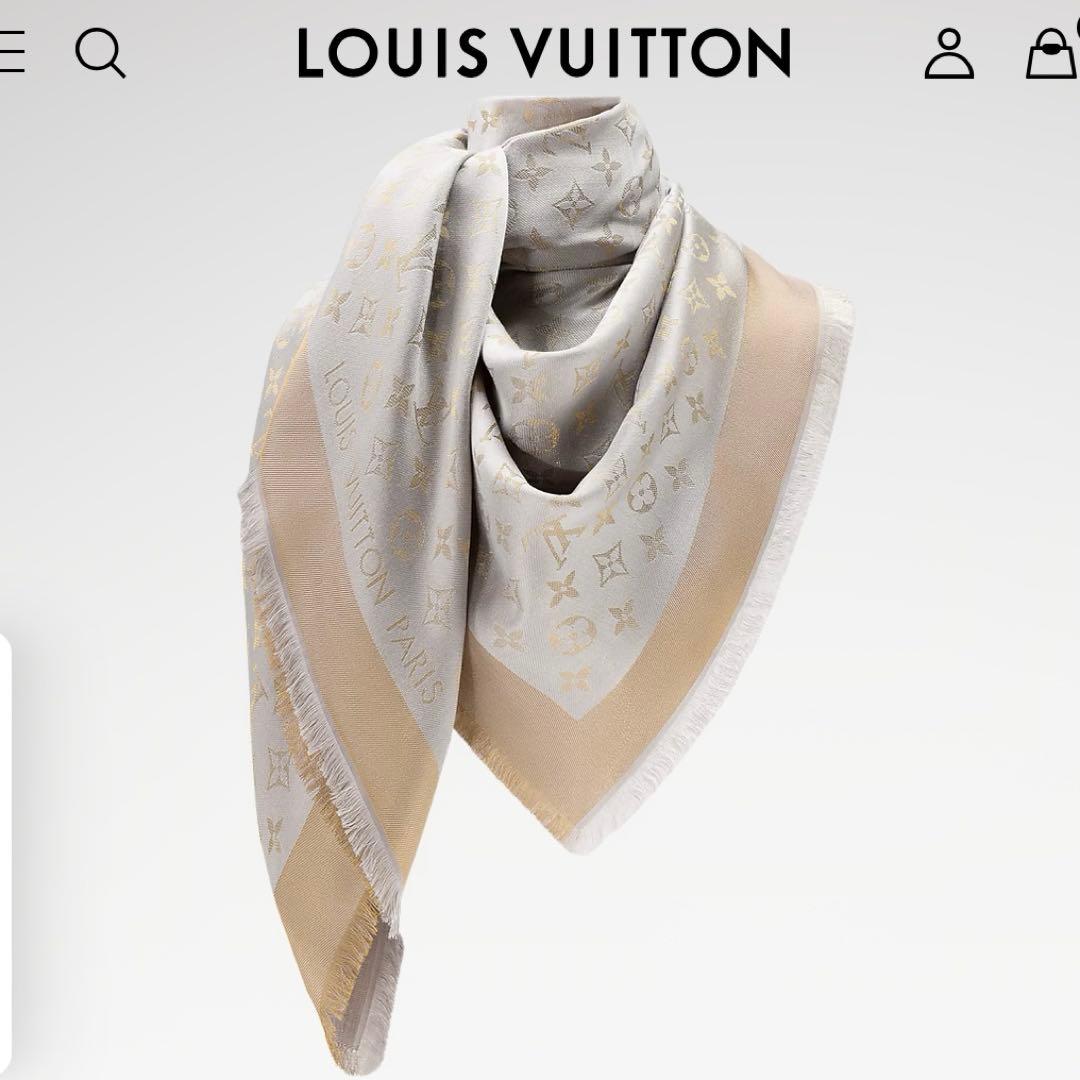 Louis Vuitton ショール・モノグラム シャイン グレージュ