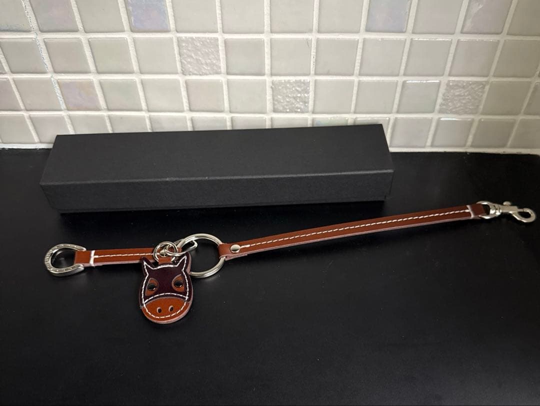ソメスサドル　馬メンコチャーム　キーホルダー　パープル