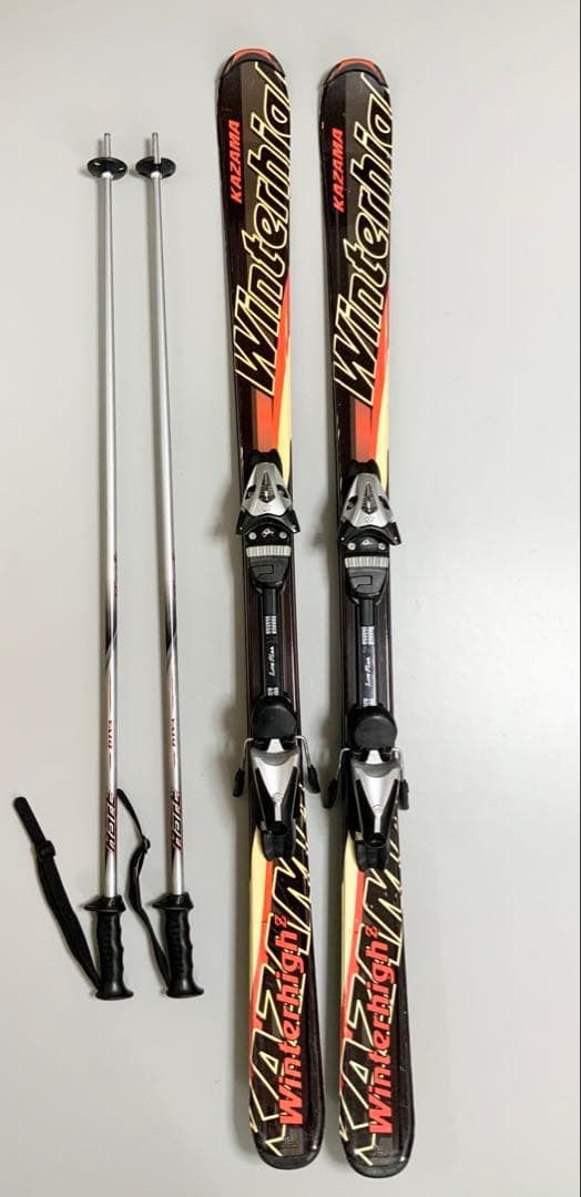 カービングスキー 4点セット　KAZAMA 板150cm／靴26.5cm