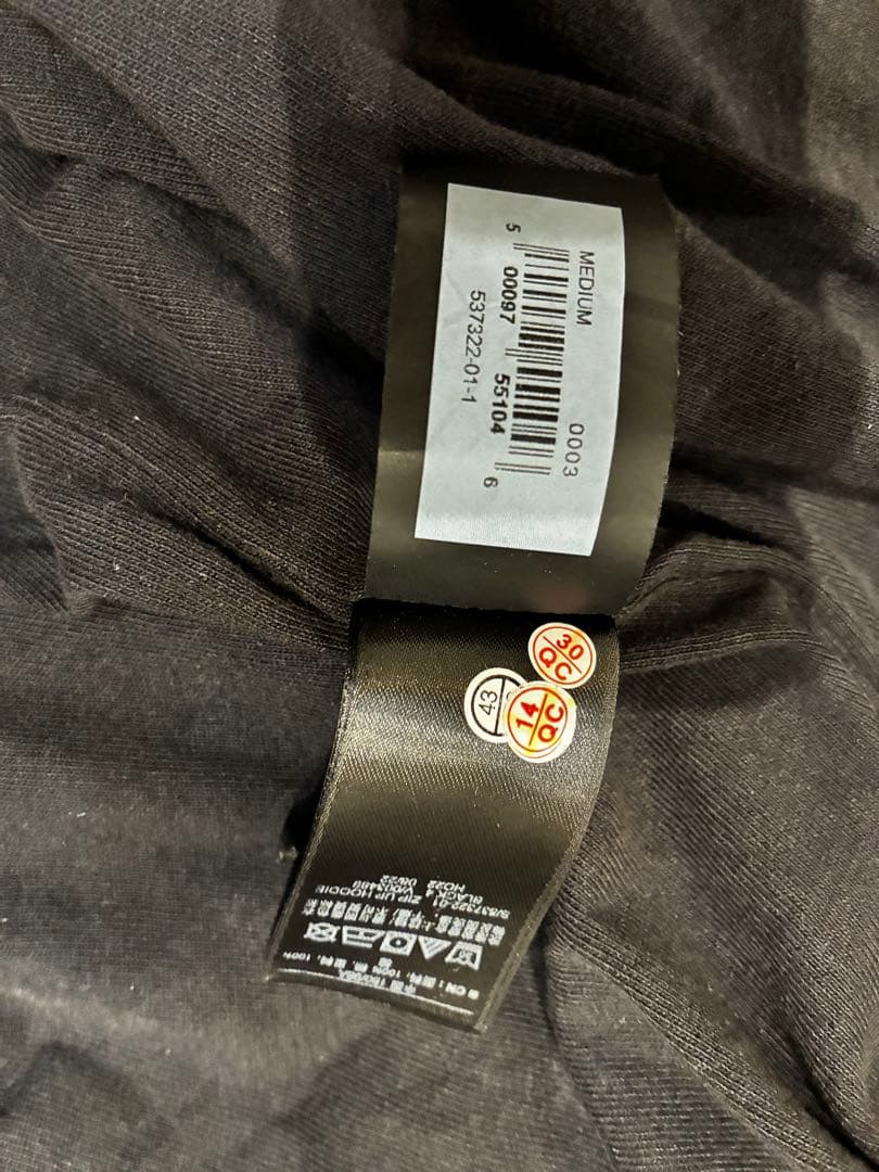 yzy gap ジップアップフーディ　M ブラック