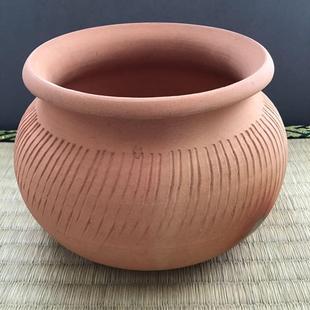 茶道具　ハンネラ建水　八幡窯　堀野証嗣作　栞　共箱　S153KS