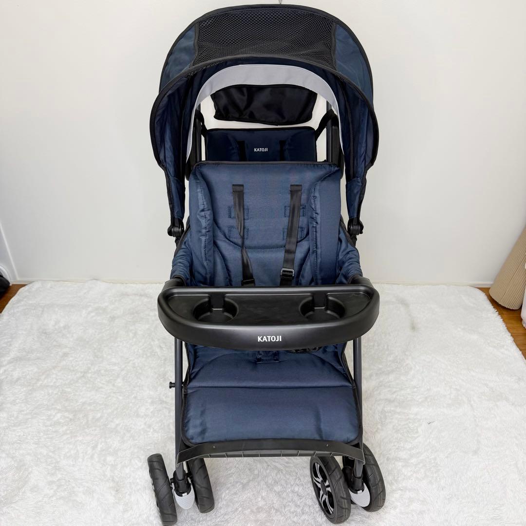 美品 KATOJI 二人でゴー 二人乗りベビーカー 専用リアシート付き