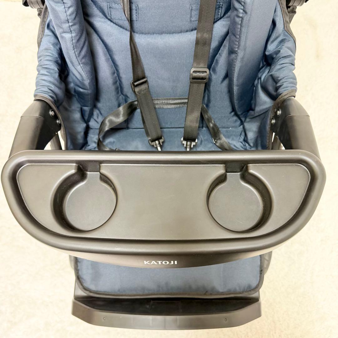 美品 KATOJI 二人でゴー 二人乗りベビーカー 専用リアシート付き