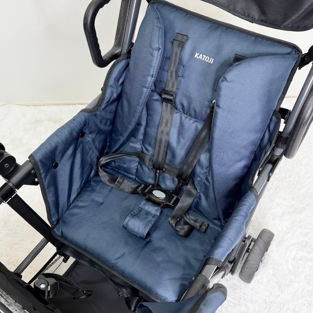 美品 KATOJI 二人でゴー 二人乗りベビーカー 専用リアシート付き
