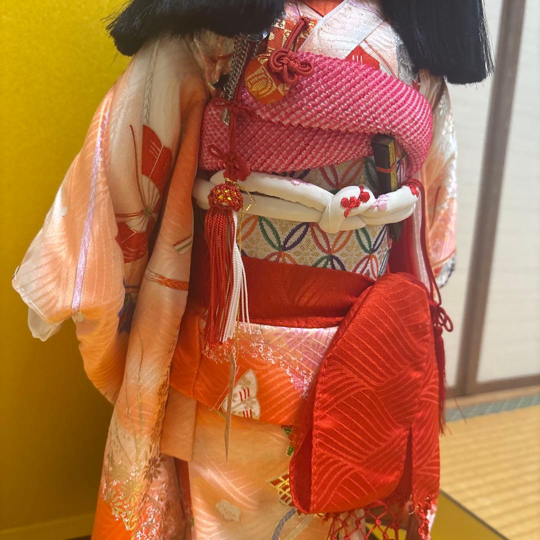 市松人形　元賀章介作　正絹京友禅