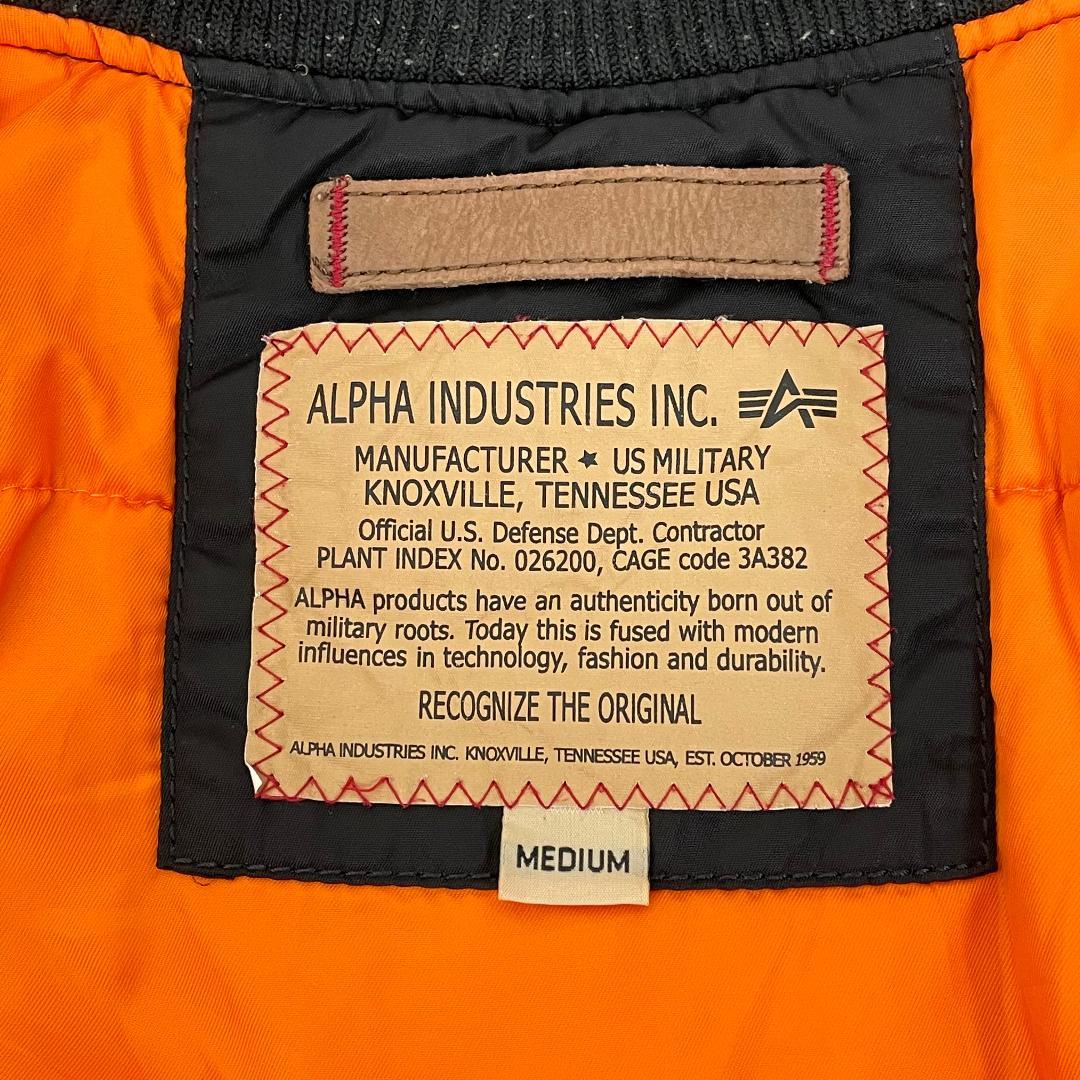 ち*げ様 ALPHA INDUSTRIES ブラック NASAフライトジャケット
