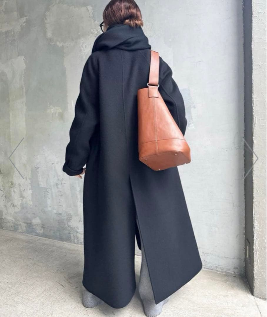 Spick&Span SUPER110Sダブルビーバーコート　黒