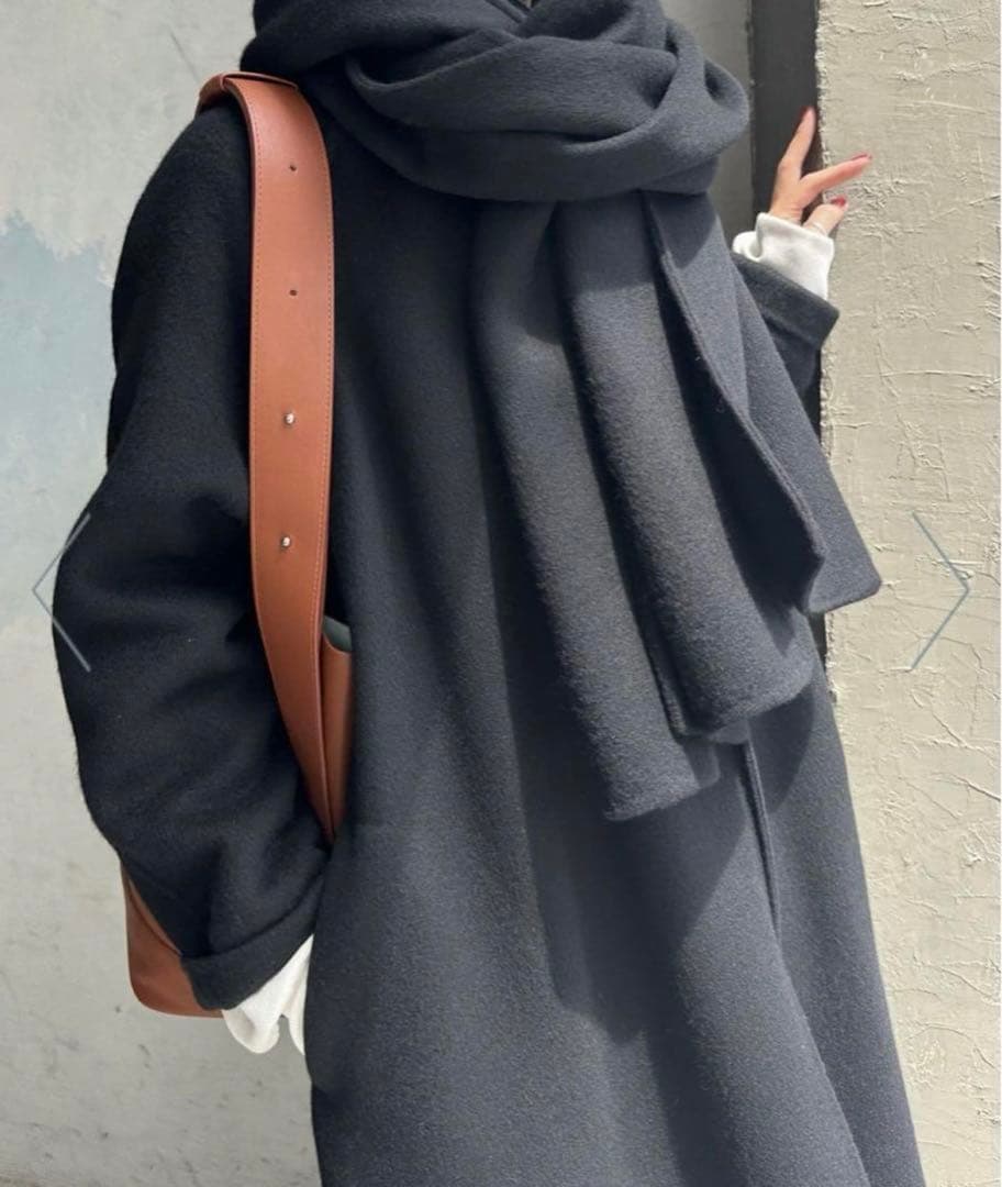 Spick&Span SUPER110Sダブルビーバーコート　黒
