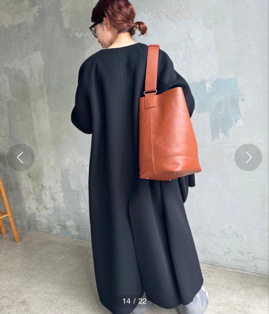 Spick&Span SUPER110Sダブルビーバーコート　黒