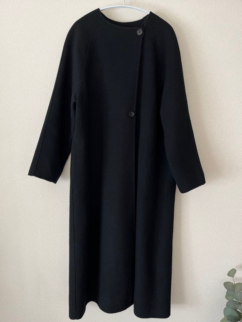 Spick&Span SUPER110Sダブルビーバーコート　黒