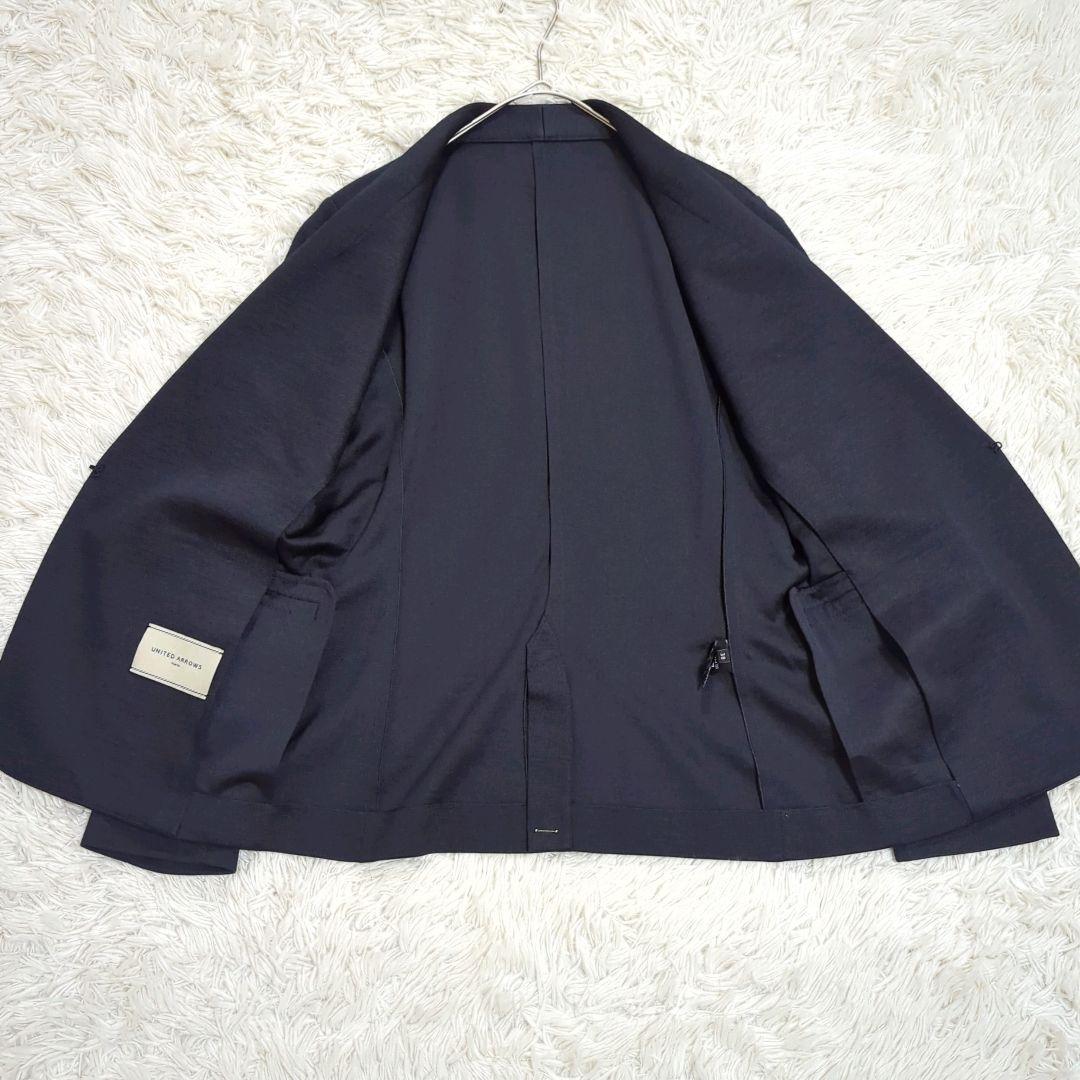 極美品 ユナイテッドアローズ リネン ノーカラー スリーピース 洗えるストレッチ