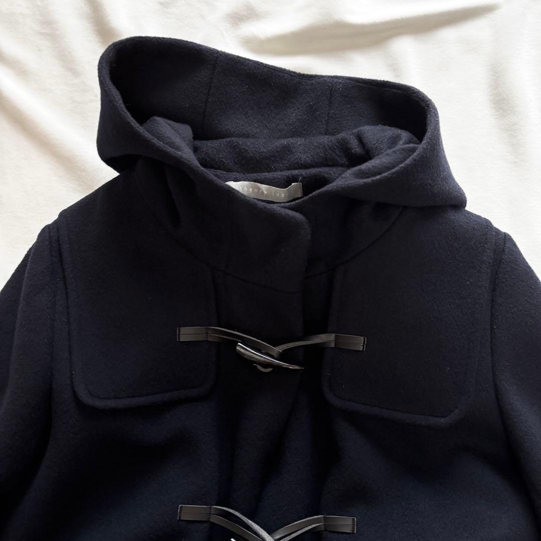 極美品☆セオリーリュクス 毛100% ダッフルコート ネイビー ダウンライナー付