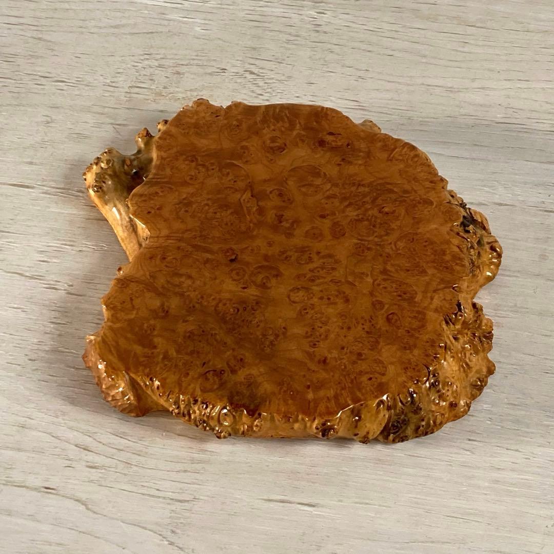 天然木 瘤材 玉杢 花台 飾り台 香台 耳付き
