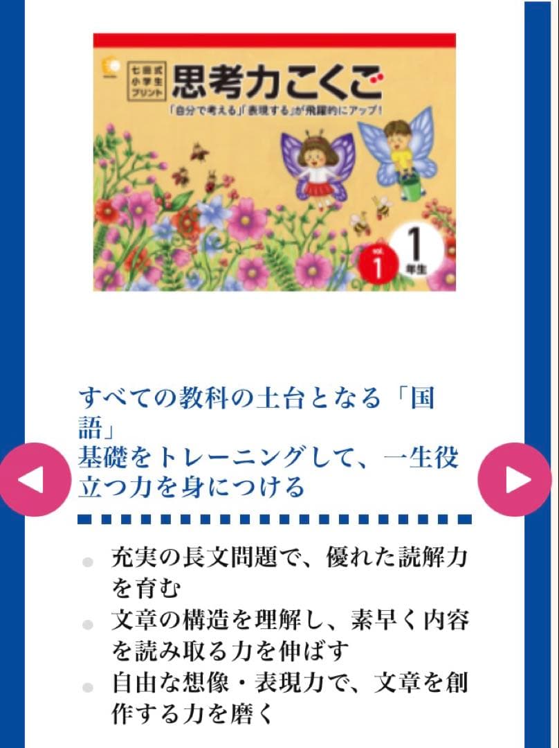 【迅速匿名】思考力さんすう・思考力こくご 七田式小学生プリント 1年生 セット