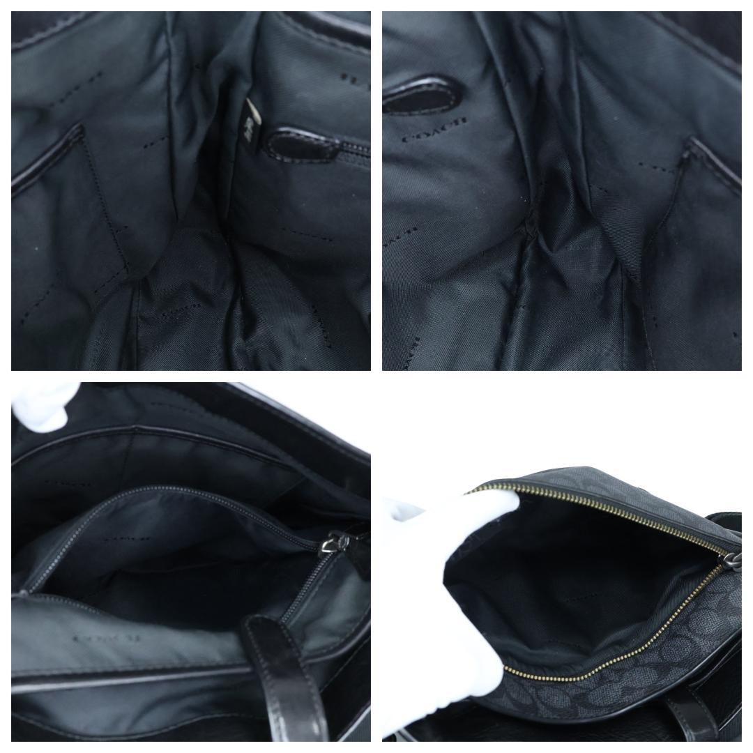 良品 COACH コーチ メッセンジャーバッグ PVC シグネチャー ブラック