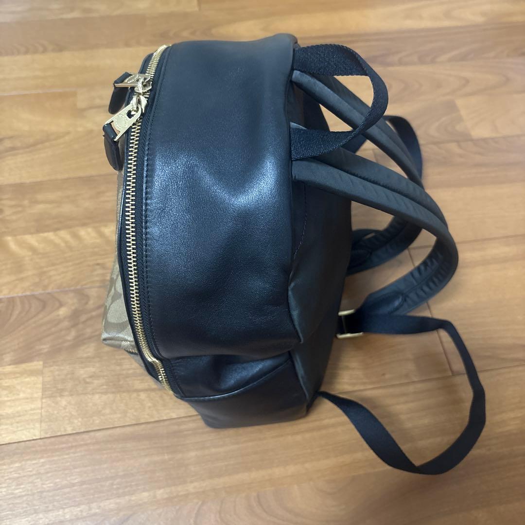 COACH レザー バックパック ベージュ/ブラック
