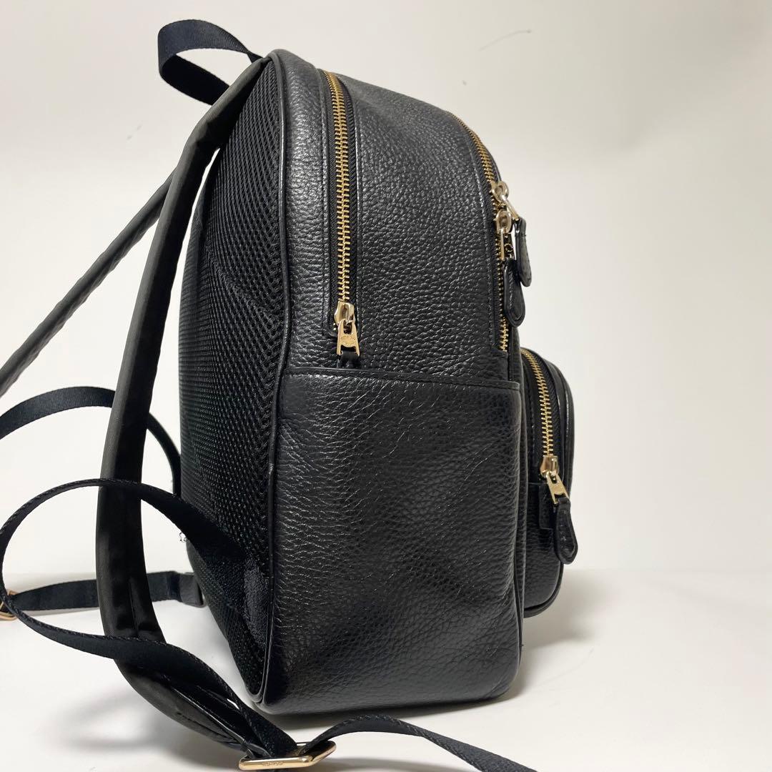 極美品✨️COACH リュック 2層式 A4 PC ペプルドレザー 黒 y2k