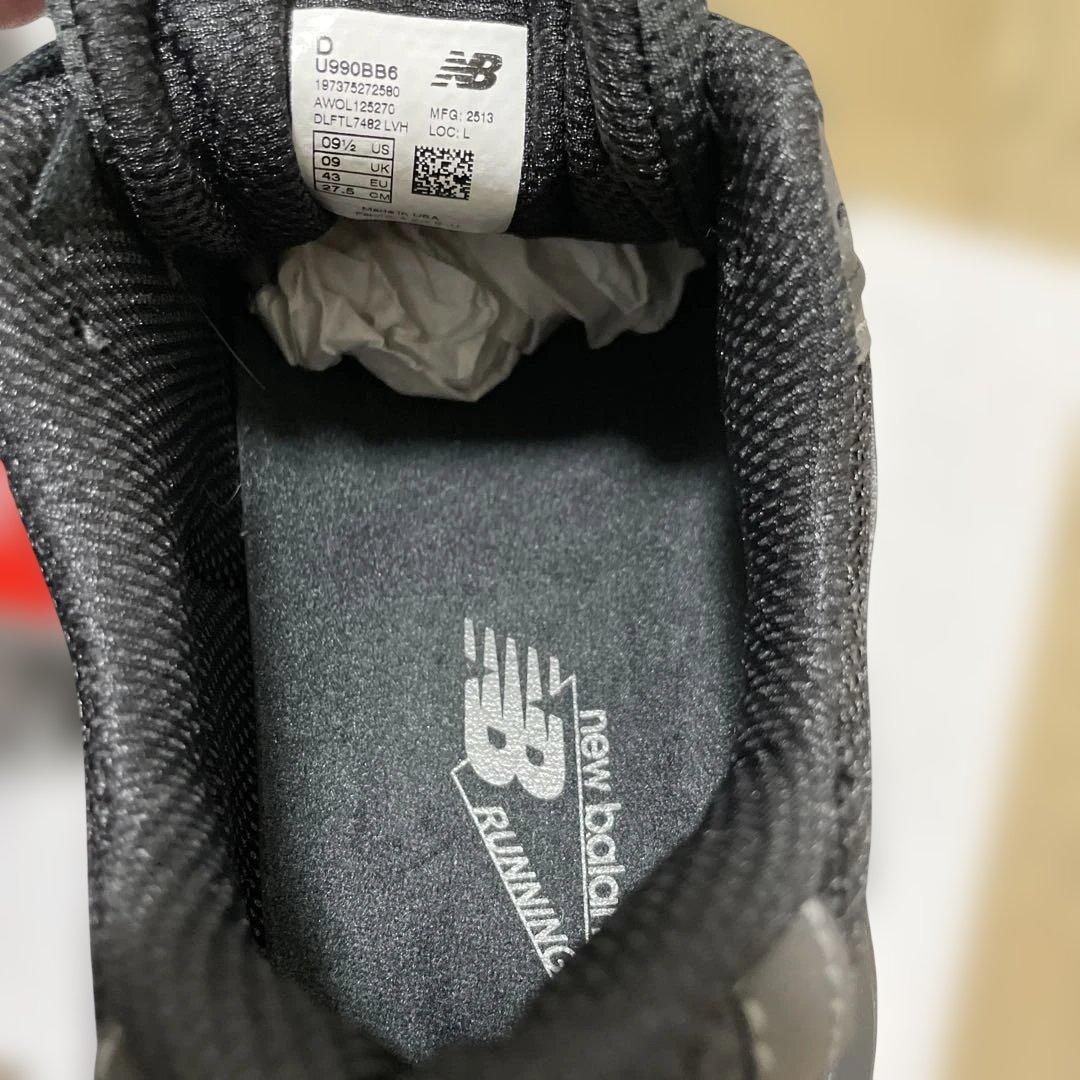 s*6様 NEW BALANCE 990 V6 TRIPLE BLACK 27.
