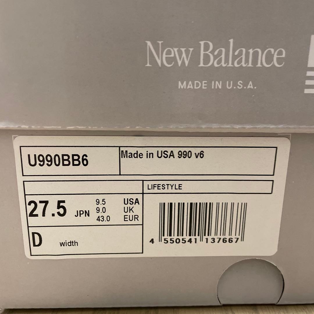 s*6様 NEW BALANCE 990 V6 TRIPLE BLACK 27.