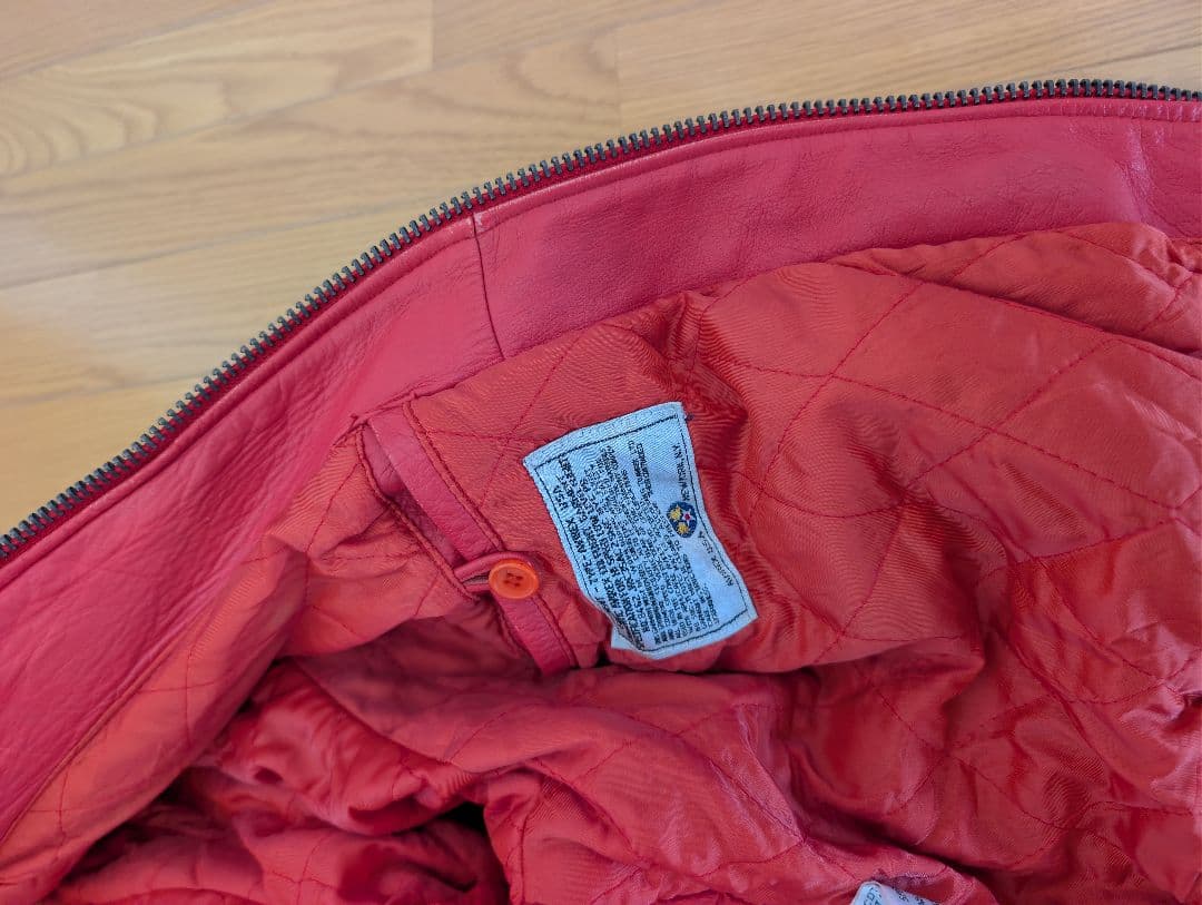 AVIREX 赤 レザージャケット TRACK FIELD　サイズS