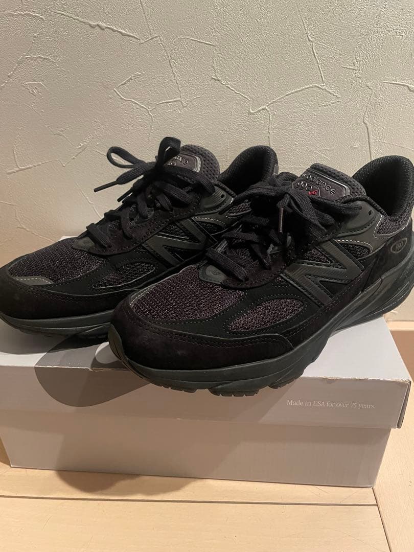 ニューバランスU990BB6 USA製　990V6トリプルブラック25.0cm