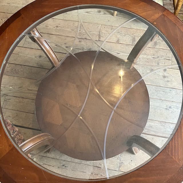 ヴィンテージ テーブル ちゃぶ台 木製 ミッドセンチュリー 北欧 ウッド ガラス