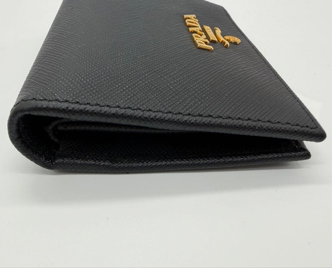 PRADA プラダ サフィアーノ シャイン 二つ折り財布 ブラック