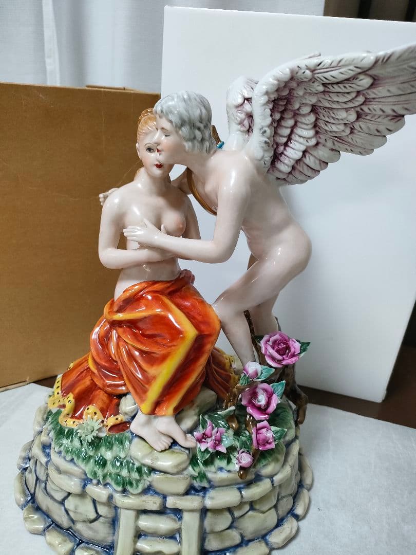 D*t様 マイセンMeissen　 フィギュリン　 天使と女性　 陶器人形　 置