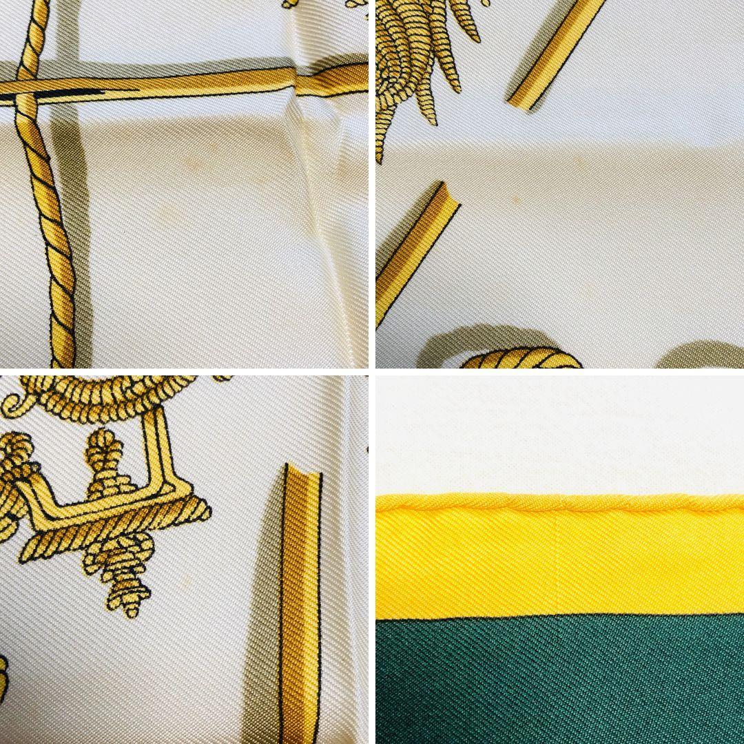 HERMES エルメス スカーフ カレ90 パリの紋章 グリーン系 タグあり