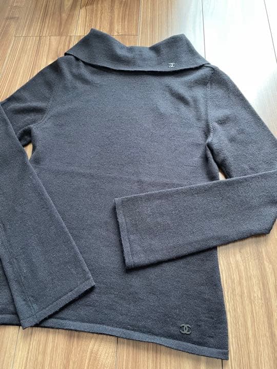 クリーニング済CHANEL黒カシミア 70％シルク30%