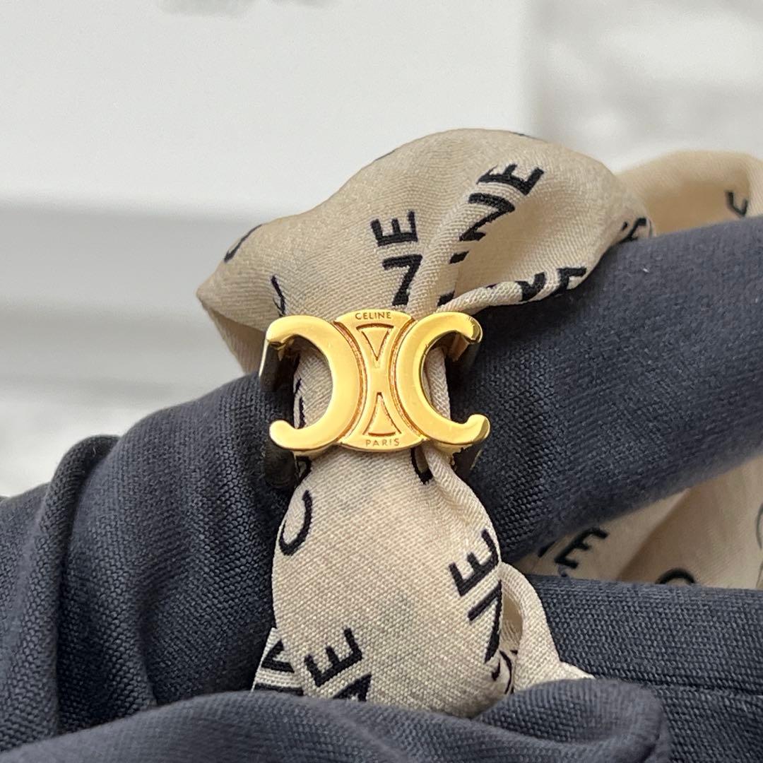 セリーヌ CELINE レイユール シュシュ ベージュ/ ゴールド