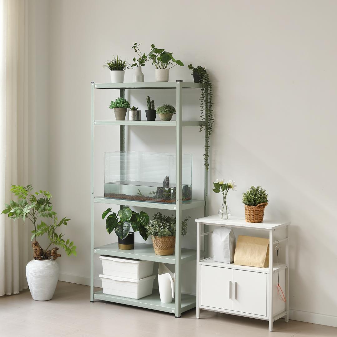 新作発表タイムセール中！スチール製可動ラック　分割可能　収納ラック　GREEN