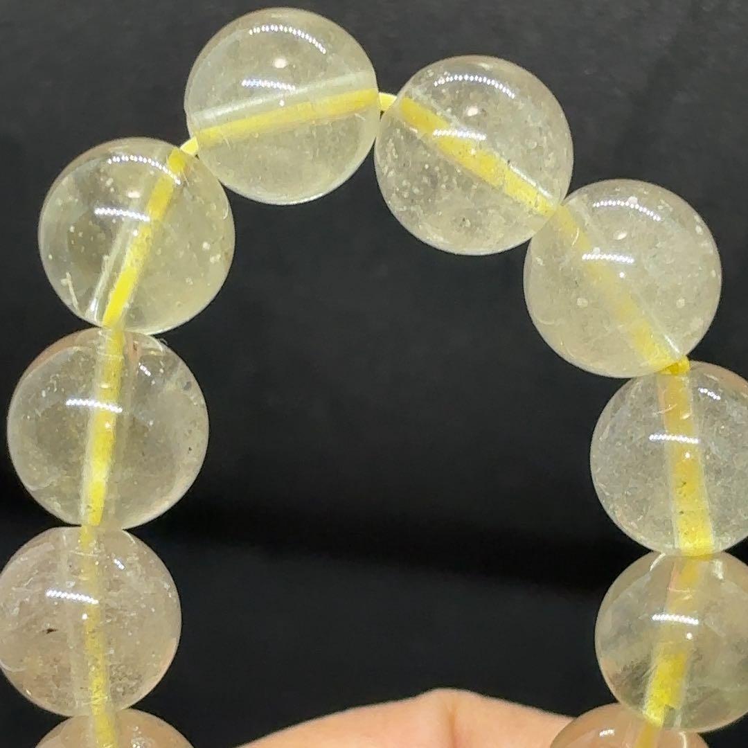 リビアングラス　鑑別書付　クリストバライト　砂入り ブレスレット　4Aランク