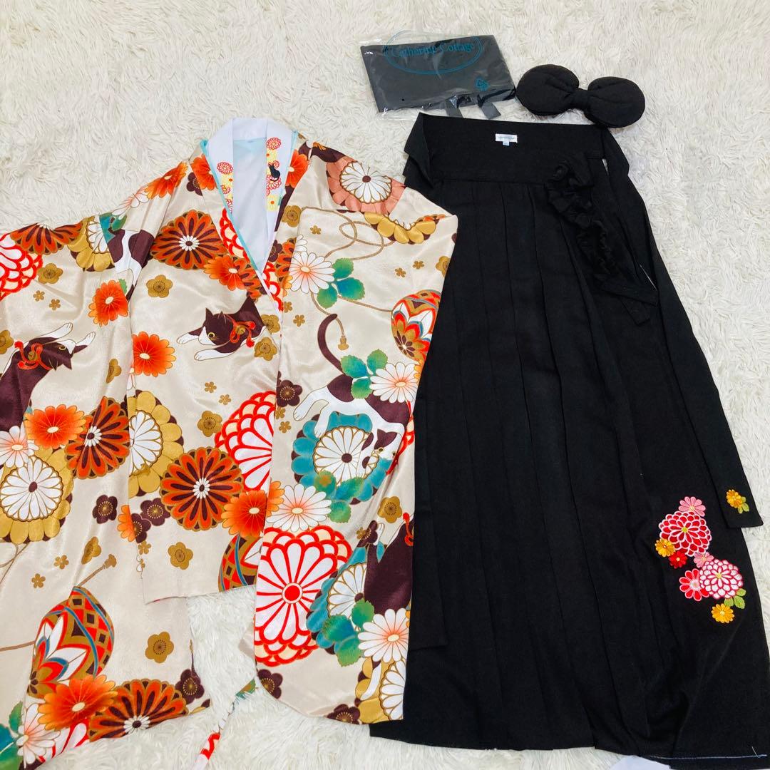 新品未使用　キャサリンコテージ　袴　手鞠ねこ　フルセット簡単着付け　卒業式165
