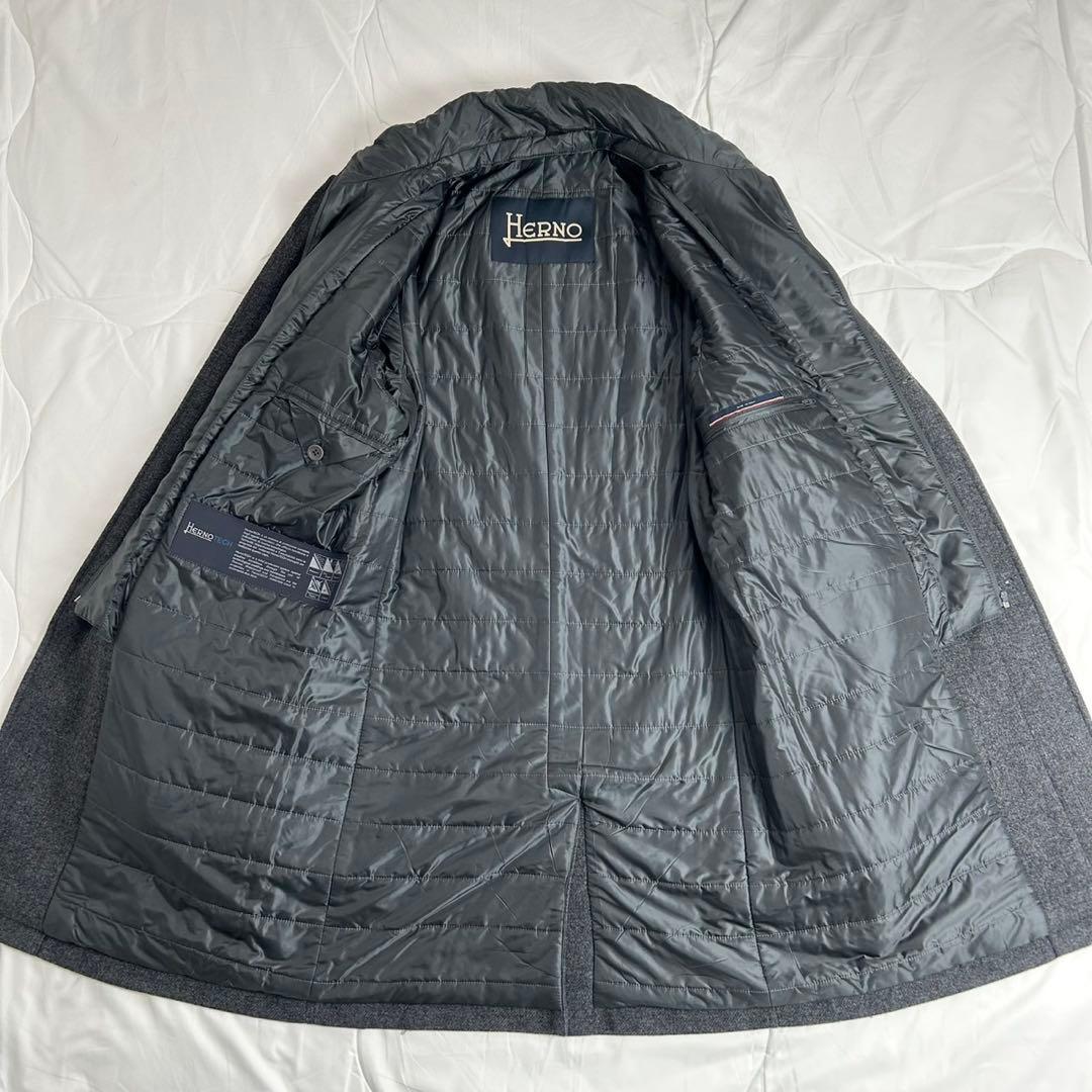 美品 HERNO ヘルノ ライナー付きチェスターコート グレー