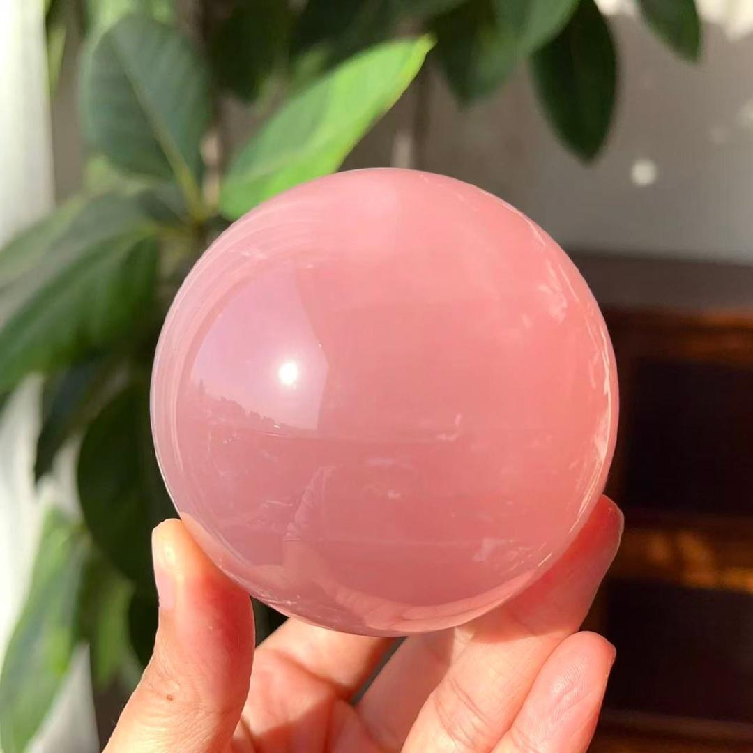 AAA級家庭円満★天然ローズクォーツ丸玉B0113/YS/550C