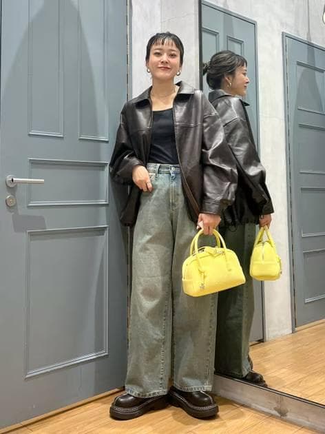 新品 レザードロストZIPブルゾン ローリーズファーム ブラウン