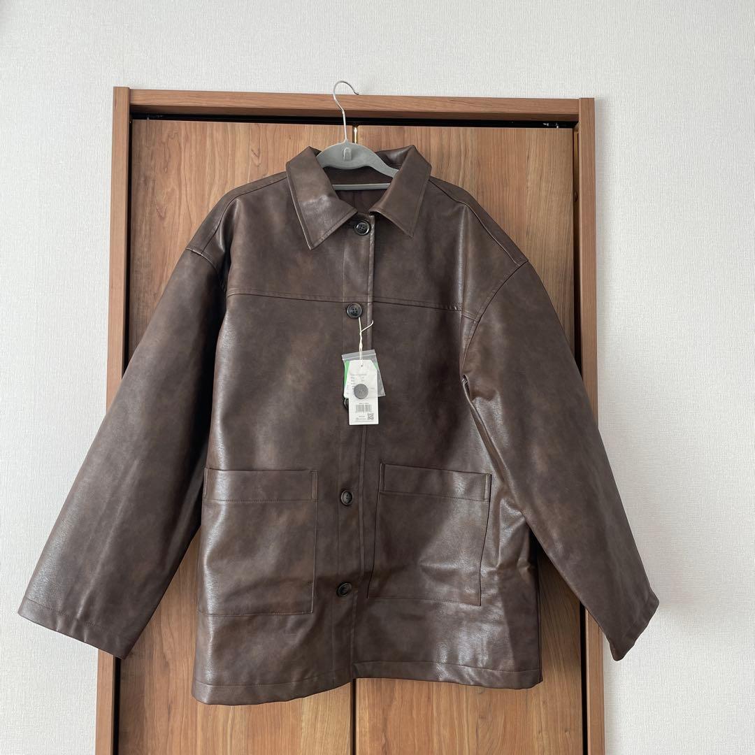 select MOCA 2025aw 新品ステンカラーフェイクレザージャケット