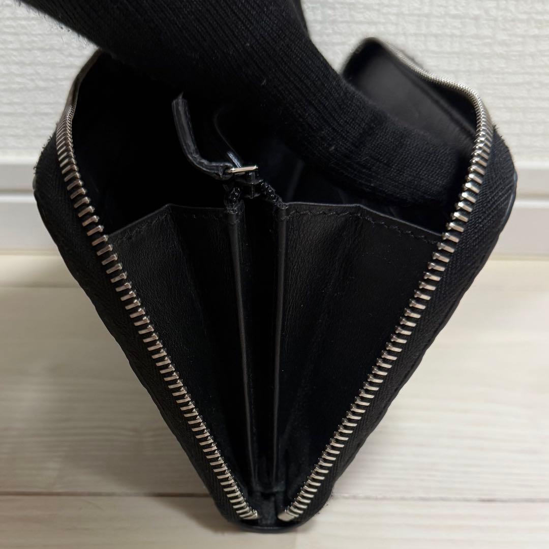 未使用級✨ グッチ GG ラウンドファスナー レザー ブラック 長財布
