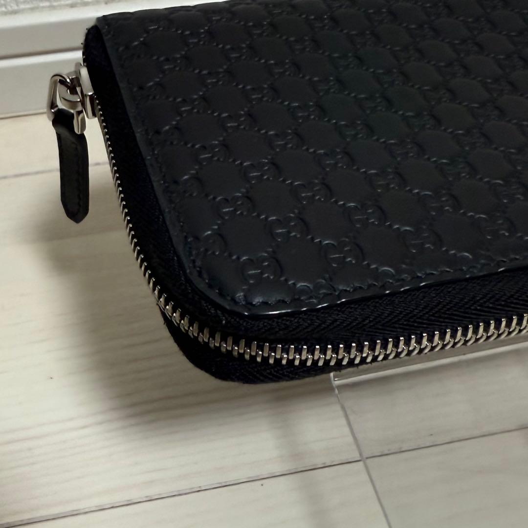未使用級✨ グッチ GG ラウンドファスナー レザー ブラック 長財布