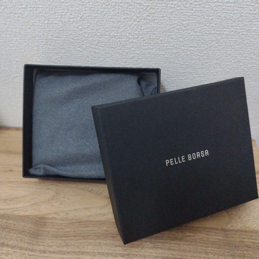 【美品】PELLE BORSA ブラック二つ折り財布
